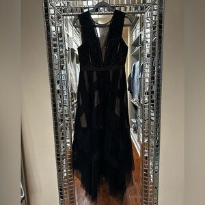BCBGMaxAzria Black High Low Lace Dress